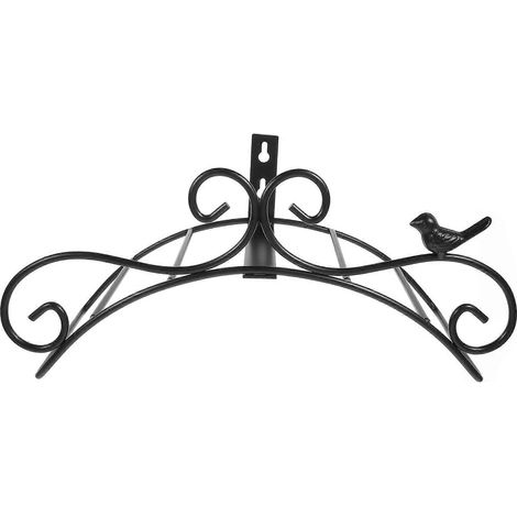 Support de tuyau d'arrosage en fer forgé, 1 pièce, noir, style rétro jardin (1/5)