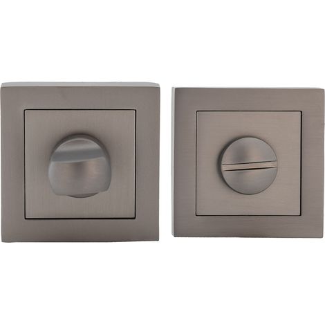Condena zamak grafito 50mm roseta cuadrada para puerta baño (1/3)