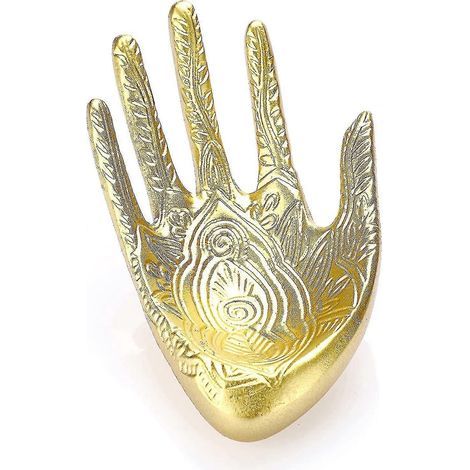 Porte-bagues en résine, étui à bagues, plateau à bijoux en forme de main, petit rangement pour boucles d'oreilles et colliers, décoration intérieure, cadeau pour femme ou petite amie, doré (1/5)