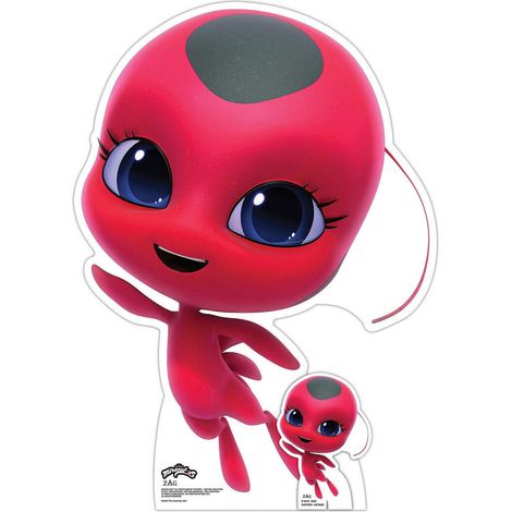 Figurine en carton - Tikki Kwami - Miraculous - Rouge et Noir - Haut 80 cm