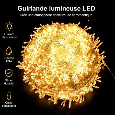 Guirlande lumineuse LED solaire extérieur blanc chaud 22 m 200 LED câble vert foncé blanc chaud 22 m200 300 g – Livraison gratuite