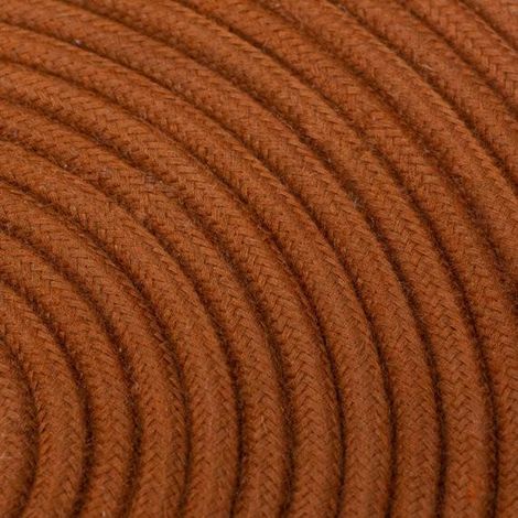 Fil Électrique Tissu Orange Rouille 3x0,75mm² - Câble Électrique Textile de Qualité
