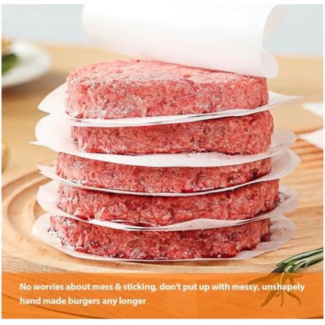 500Pcs papiers Burger Steak Haché, papiers antiadhésifs pour Presse à Hamburger 11cm Papier pour Pain de Viande pâtisseries (1/4)