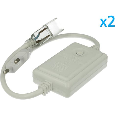 2 PZ Spine Alimentatore Trasformatore 2 Pin RGB Passo 6mm con Interruttore On Off e Controller 8 Programmi per Striscia LED 220V (1/2)
