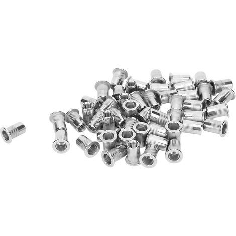 50-teiliges Set Blindnietmuttern, gerippte Edelstahlmuttern M6, Hardware-Zubehör (1/5)