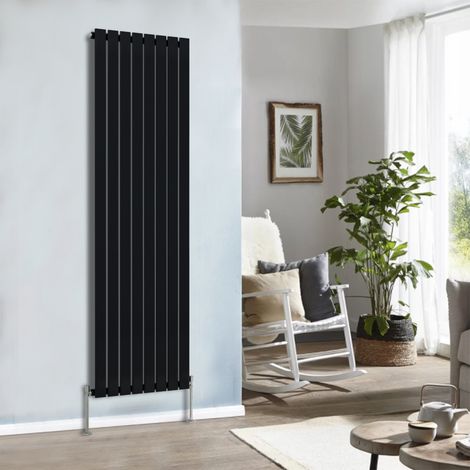 NRG Flat Panel Radiator Designer Column Bathroom Central Heating Black Single 1800x680mm (1/4)