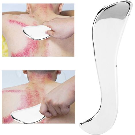 Plaque de Gua Sha en Acier Inoxydable pour Soins du Visage et Relaxation (1/5)