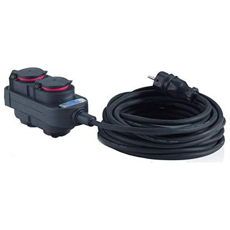 ALARGADOR HEDI 10 M. CABLE DE GOMA DE NEOPRENO 3G1,5, COLOR NEGRO, IP44. CON CABEZAL SUSPENDIDO CON 4 TOMAS VK10NK4