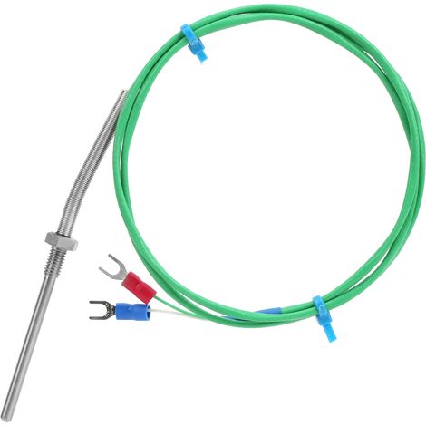 Sonde thermocouple de type K, capteur de température à paire torsadée blindée, 0-200℃, verte, M6×50mm, 3 mètres. (1/5)