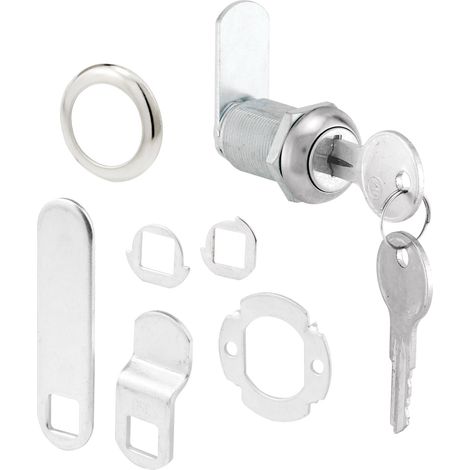 Serrure de tiroir et d'armoire, 1-1/8", acier inoxydable, 13/16", panneau max (1/4)