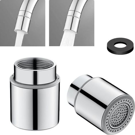 Lntyq Aérateurs pour robinets, avec deux flux d'eau différents, embout de robinet, tamis économiseur d'eau régulateur de jet (filetage intérieur M18)