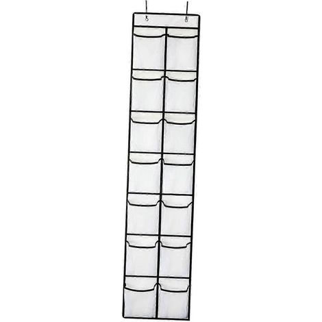Porte-chaussures suspendu pour porte d'armoire, respirant, gain de place, sac de rangement réutilisable pour articles de bébé et serviettes - blanc (1/5)