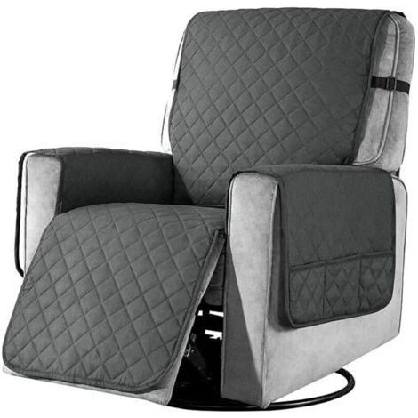 Recliner Chair Cover, 1 Seater Sofa, Non-Slip, Soft and Machine Washable, Ideal for Families with Children and Pets, Small Size (Dark Grey). (1/4)