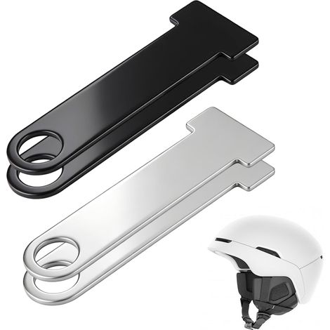 Set mit 4 Verriegelungsverlängerungen für Motorradhelme – Kompatibel mit Integral- und Jethelmen – Schwarz und Silber (1/5)