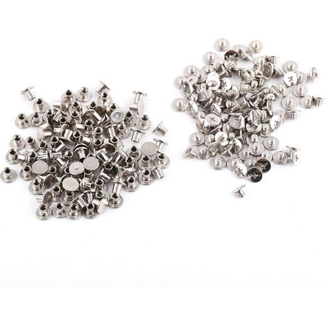 200 vis M5x6mm Rivets à visser Chicago nickel pour albums photos, artisanat cuir, 200 pièces (1/5)