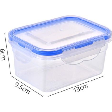 Boîte de rangement carrée, plastique transparent, 13 x 9,5 x 6 cm / 17,5 x 13 x 7,5 cm, 500 ml(13 x 9,5 x 6 cm 500 ml) (1/4)