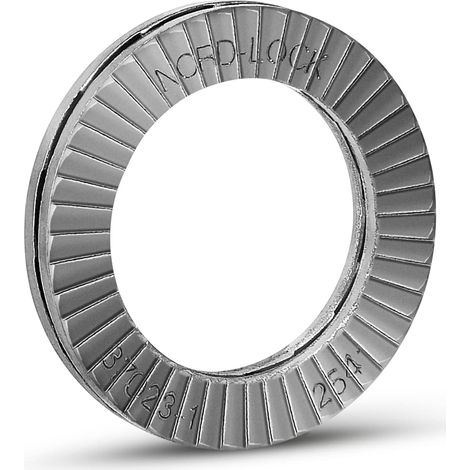 Rondelle di sicurezza a cuneo in acciaio inossidabile Nord-Lock, NL5ss-254 per M5  10 pezzi  5,4 mm x 9 mm x 2,2 mm (1/5)