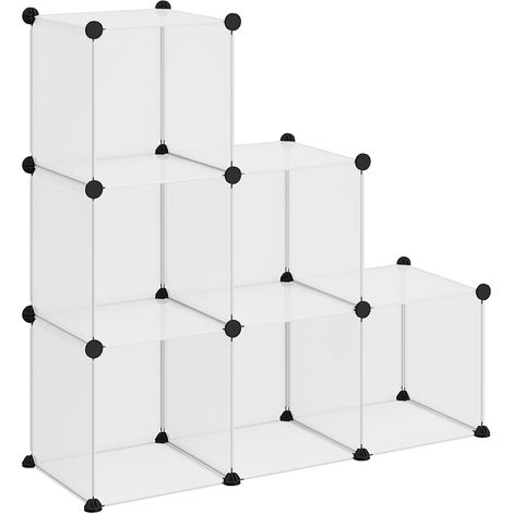 vidaXL Estantería de cubos con 6 compartimentos PP transparente (1/2)