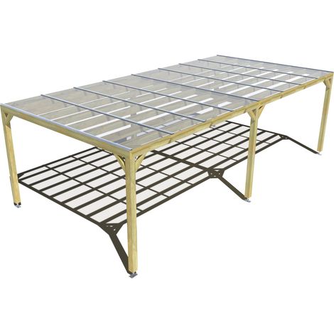 Pergola bois • 8m x 4m • indépendante • sens largeur • couverture étanche transparente incluse • livraison comprise (1/3)