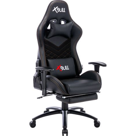 Sedia Gaming da Ufficio 68x55x129/139 cm con Poggiapiedi e Supporto Lombare Nera (1/5)