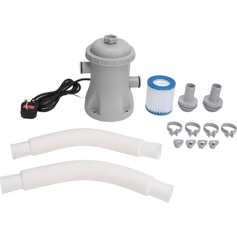 Elektrische Poolfilterpumpe für Aufstellpools, 330-Gallonen-Kartuschenfiltersystem, UK-Stecker, 220 V