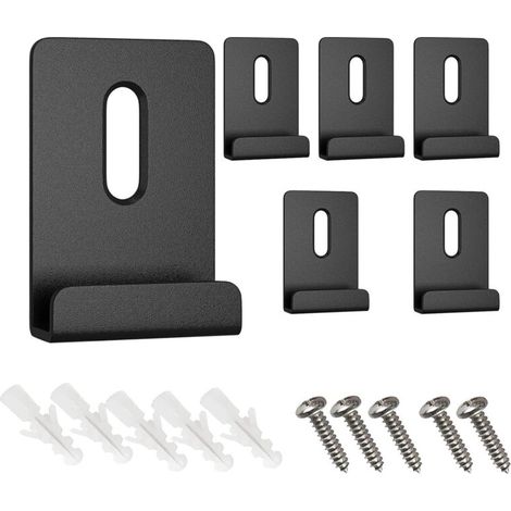 Kit de 6 pinces de fixation métalliques pour miroirs à large canal, avec vis noires. (1/5)