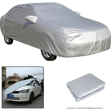 Housse de voiture, protection UV, résistant aux intempéries, Argent (1/2)