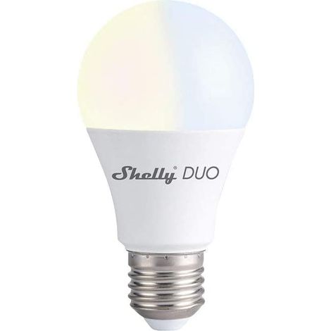 Shelly DUO E27 Lampadina LED Smart Wi-Fi a Controllo vocale, Compatibile con Alexa e Google Home, Dimmerabile, 800lmn di intensit√† Luminosa, Attacco E27