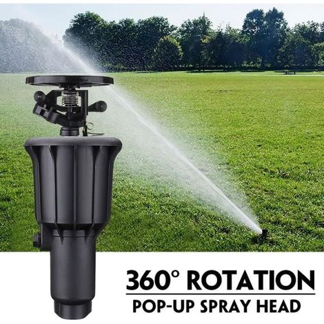 Integrierter Sprüher 1-2" und 3-4", rotierender Hochdruck-Pop-up-Sprühkopf - Schwarz