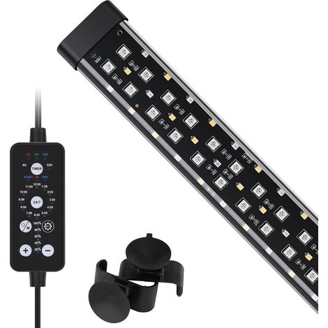 1 Éclairage LED Submersible, Mode 24/7, 9 Couleurs, 10 Niveaux Luminosité, Aquarium 41-68cm