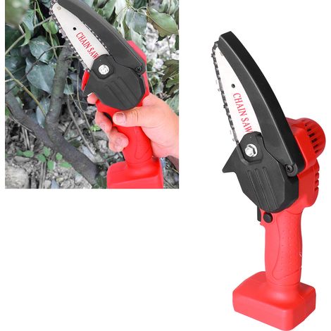 Scie à chaîne miniature sans fil rechargeable HiLDA pour le travail du bois, scie électrique à une main pour le jardinage et l'abattage, batterie au lithium (1/5)