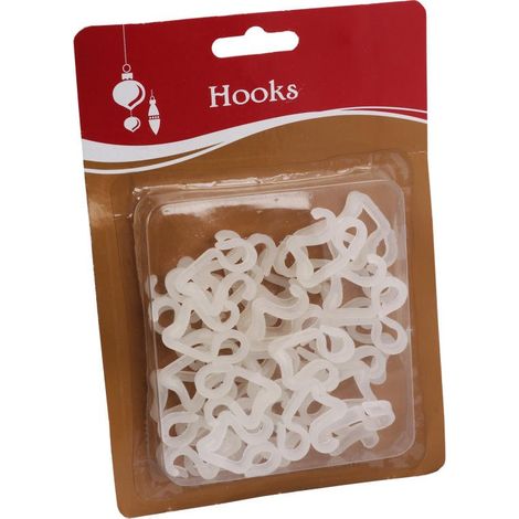 Ganci e appendiabiti bianchi, 30 pezzi, dimensioni 3x2,5x0,5 cm, trasparenti (1/2)