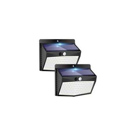Lot de 2 Lampe Solaire Exterieur, 138 LED Lumiere Solaire Exterieur avec Detecteur de Mouvement Étanche 3 Modes Eclairage Exterieur Solaire Spot Led Sans Fil pour Jardin,Terrasse,Garage (1/5)