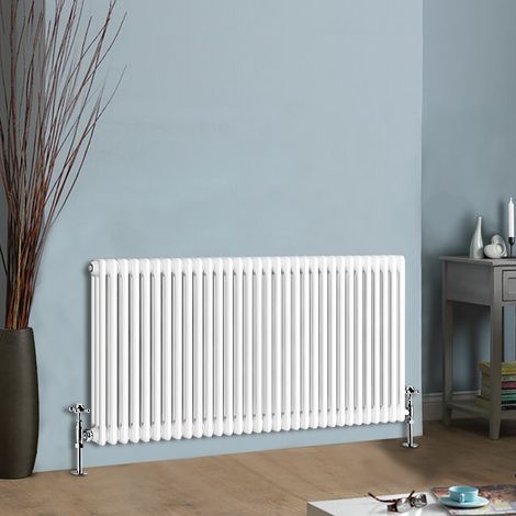 NRG White Traditional Cast Iron Style Radiator Central Heating Rads Horizontal 3 Column 600x1460mm