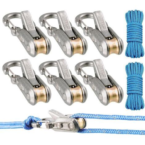 Ajusteurs Paracord 6-Pack, Outil de serrage ope Tensionneur, Corde avec Tensionneur à rouleaux Cravate lourde pour Camping, Tarps, Lignes de gars, bateau et équipement d'extérieur (1/5)