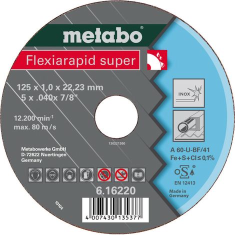 Flexiarapid super 125x1,0x22,2 Edelstahl-Schneidräder Metabo (1/3)