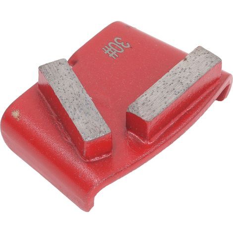 Diamond grinding shoes, red trapezoid, 2 long teeth, tool for polishing concrete floors, 30 grit, 3 pieces (1/5)