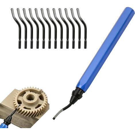 Manuelles Entgratwerkzeug, 1 Metallgriff + 10 BS1010 HSS-Klingen für Metall, Kunststoff und PVC (1/5)