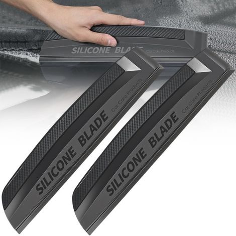 Car Windshield Squeegee 2 Pack: Silicone Car Windshield Squeegee, Rubber Squeegee Without Handle, Car Windshield Squeegee, Car Windshield Wiper and Shower Squeegee (1/5)