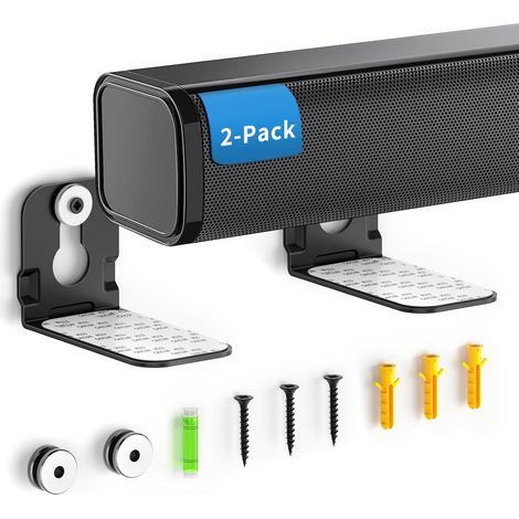 Lot de 2 supports muraux universels pour barre de son Samsung, Sony, LG et autres, noir (1/5)