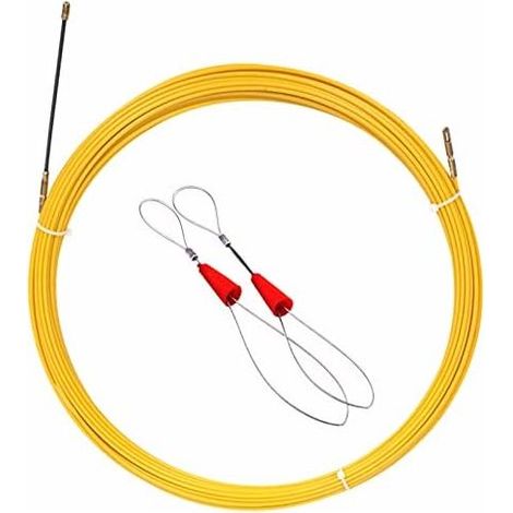 4-mm-Glasfaser-Kabelzieher, Einziehhilfe für elektrische Kabel, Kabeleinführungs- und -entnahmewerkzeug, Kabelzieher (50 m, gelb) Gelb 50 m (1/5)
