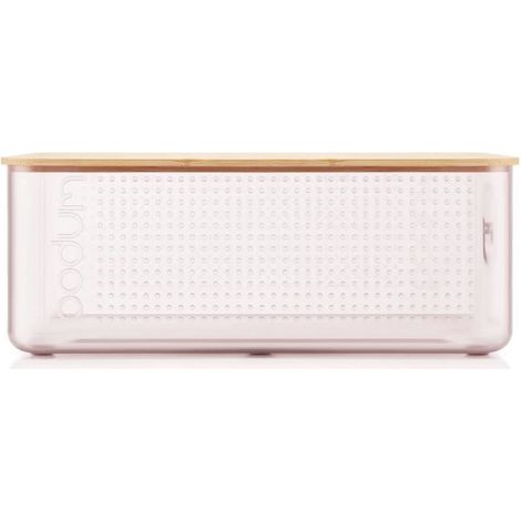 Scatola per il pane BODUM BISTRO 11555-679S-80 grande trasparente rosa coperchio in bambù (1/4)