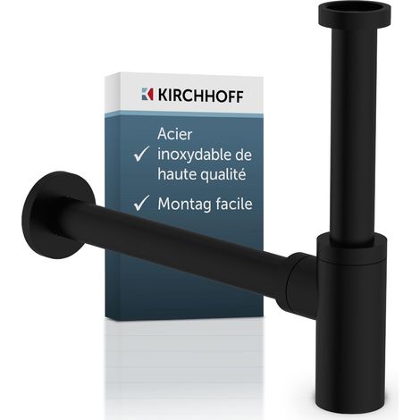 Ouverture de Nettoyage, Siphon de Bouteille, Tuyau de vidage lavabo Noir Mat, 170-305mm Hoch (1/5)