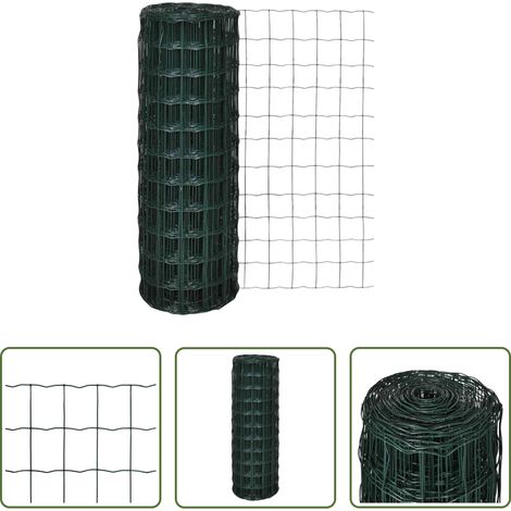 vidaXL Clôture pour chiens - Clôture euro Acier 10 x 1,0 m Vert (1/5)
