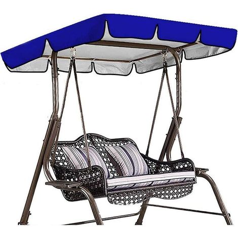 Bardusch-Toile de Rechange pour Balancelle Toit de Balancelle de Jardin Universelle, Huvent de Rechange Balancelle Imperméable (Couleur : Bleu, Taille : 142×120×18CM) (1/4)