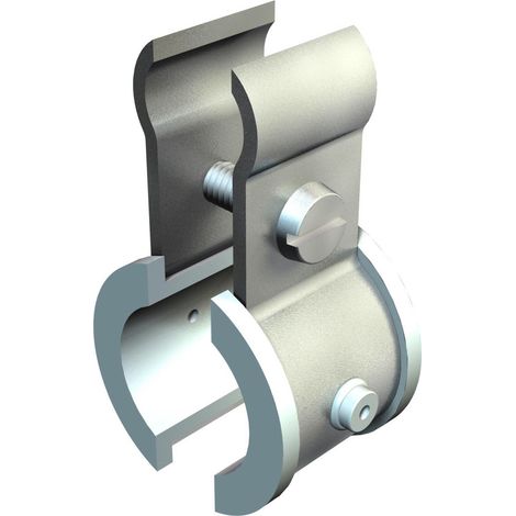 OBO Bettermann Abrazadera de alambre tensor con inserciones de plástico 9-16mm acero cincado en banda gris claro RAL 7035, 2307634