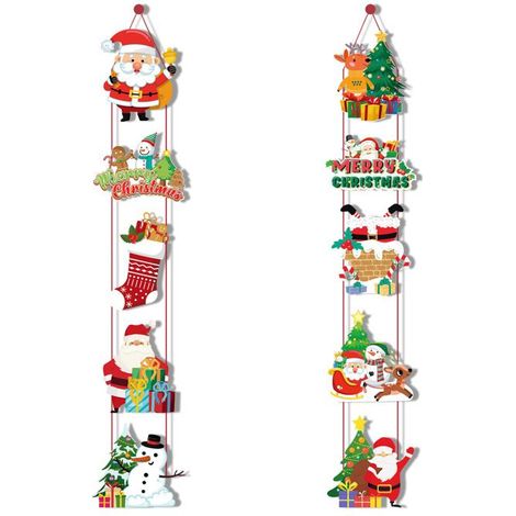 Décoration de sapin de Noël en papier, Père Noël, à accrocher à une porte, à accrocher sur une scène (1/5)