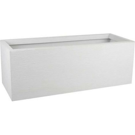 EDA PLASTIQUE-Jardinera Graphit Up - 57 L - Dimensiones 79,5 x 29,5 x 29,5 cm - Blanco cerusé