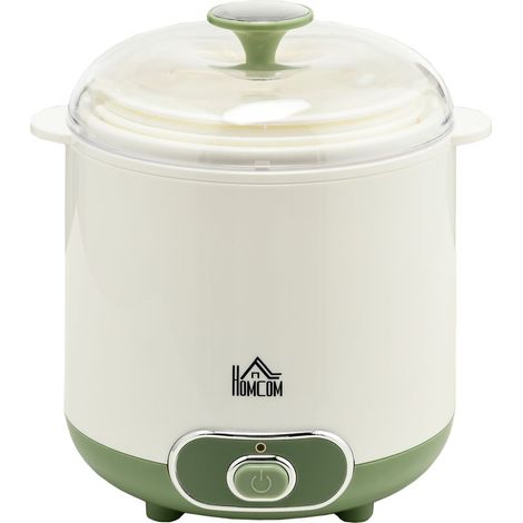 Yaourtière pour yaourt grec 20 W 1,5 L avec filtre, indicateur de mise sous tension et technologie PTC 19,5 x 17,5 x 21,4 cm Blanc (1/5)