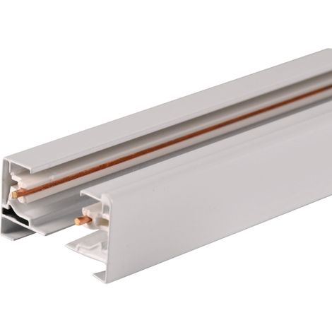 Rail monophasé blanc 1 m alu IP20 plafond Polux 321824 (1/5)